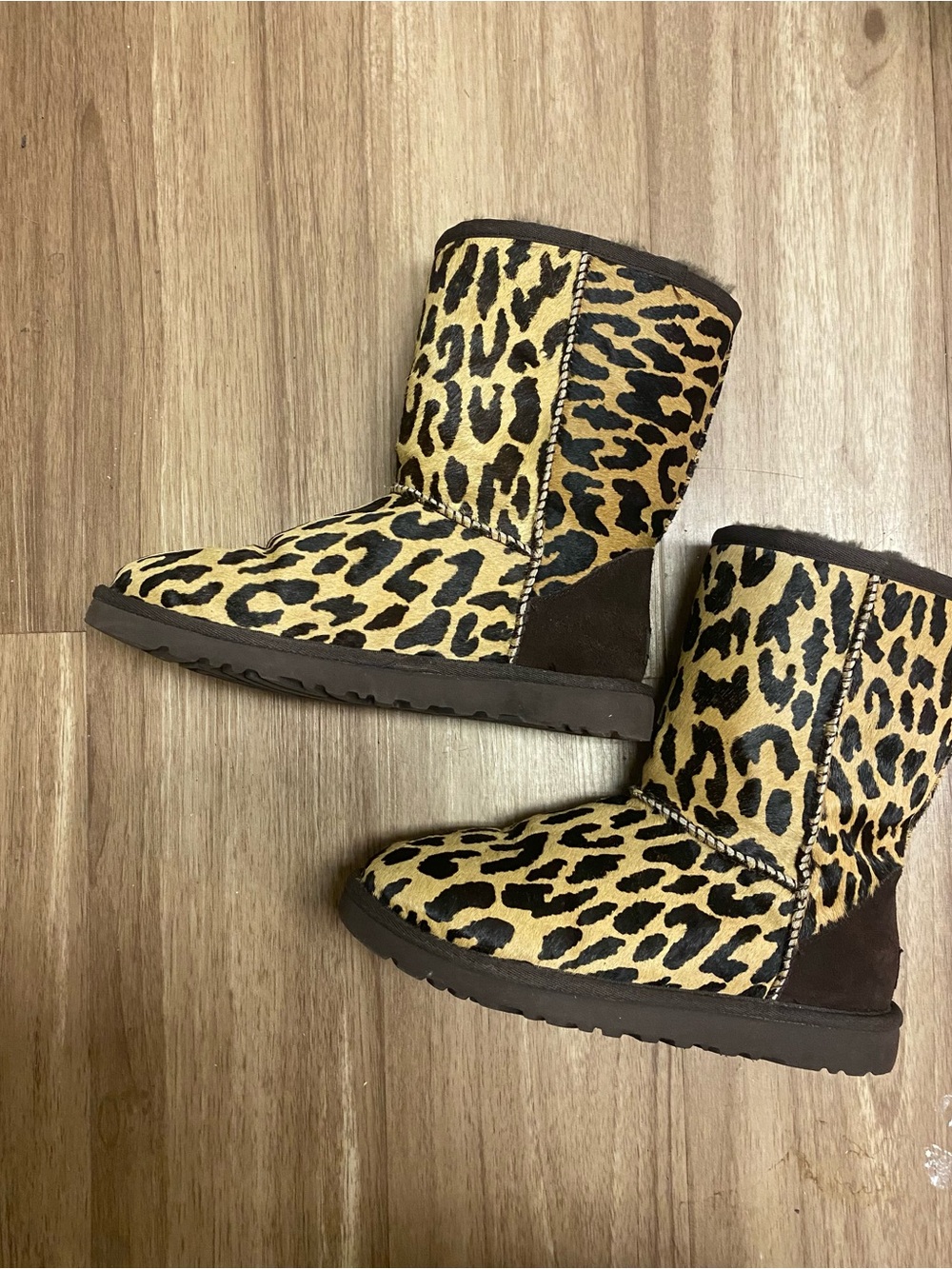 Classic Short Leopard Print Calfhair UGGS
